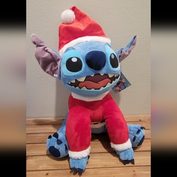 NEW Disney Greeter Stitch 16" Blue Plush Stitch Santa Suit Christmas - Picture 2 of 5